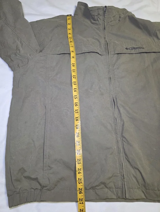 Columbia Lightweight Outdoor Windbreaker Jacket Zip Front- Men's Size XL Olive - Picture 14 of 15